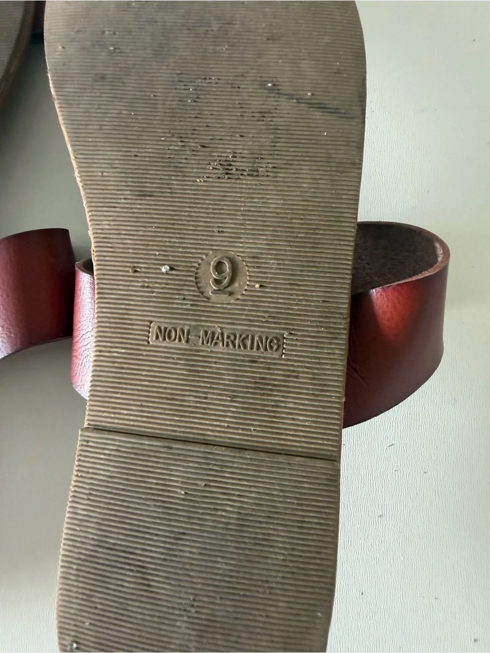Universal Thread Brown Leather Slide Sandals with Brown Straps - Picture 3 of 3